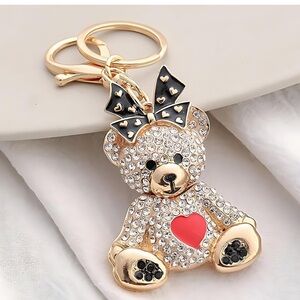 Crystal Teddy Bear purse/bag charm keychain